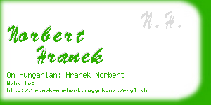 norbert hranek business card